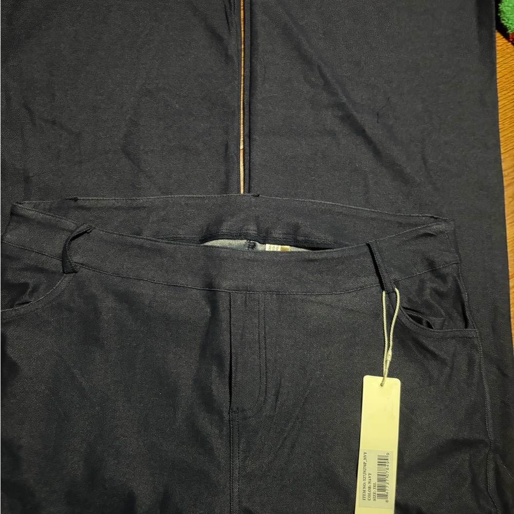 NWT YELETE Blue Pull On Jegging Flare Size XXXL. Stretchy but fit like a 2XL.